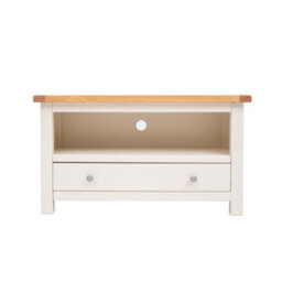 Cabinet Bits Maggiori Off White 1 Drawer Tv Cabinet Chrome Knob