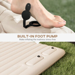 Outsunny Double Air Bed Inflatable Mattress, 195 X 140 X 10Cm, White - thumbnail 5