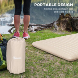 Outsunny Double Air Bed Inflatable Mattress, 195 X 140 X 10Cm, White - thumbnail 6