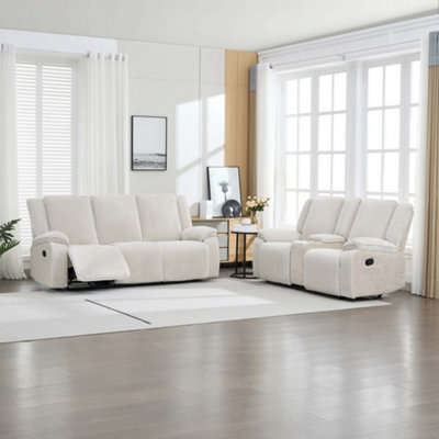 More4Homes Verona 3+2 Jumbo Cord Manual Recliner Sofa Set (Beige) - image 1
