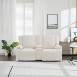 More4Homes Verona 3+2 Jumbo Cord Manual Recliner Sofa Set (Beige) - thumbnail 5