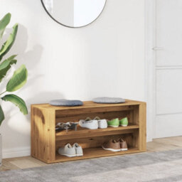 Berkfield Shoe Bench Artisan Oak 100X35X45 Cm Engineered Wood - thumbnail 3