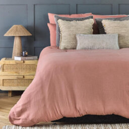 Where Saints Go Ltd Duvet Cover & Pillowcase Set - Terracotta Orange - Washed Cotton - Single - thumbnail 3