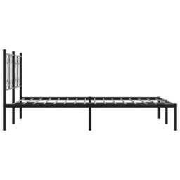 Berkfield Metal Bed Frame Without Mattress With Headboard Black 140X190Cm - thumbnail 5