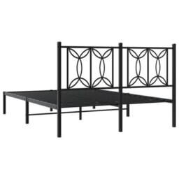 Berkfield Metal Bed Frame Without Mattress With Headboard Black 140X190Cm - thumbnail 6