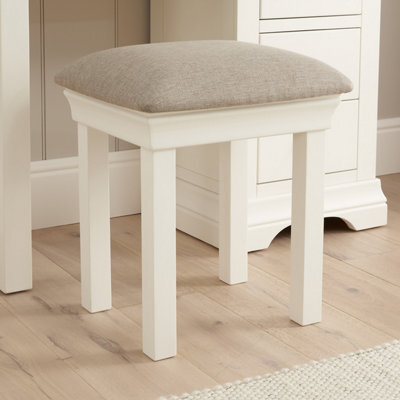 The Furniture Market Wilmslow White Painted Dressing Table Stool Elegant French Inspired Design, Comfortable And Supportive, Satin Paint Finish - image 1