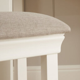 The Furniture Market Wilmslow White Painted Dressing Table Stool Elegant French Inspired Design, Comfortable And Supportive, Satin Paint Finish - thumbnail 4