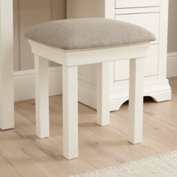 The Furniture Market Wilmslow White Painted Dressing Table Stool Elegant French Inspired Design, Comfortable And Supportive, Satin Paint Finish - thumbnail 1