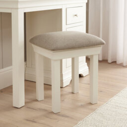 The Furniture Market Wilmslow White Painted Dressing Table Stool Elegant French Inspired Design, Comfortable And Supportive, Satin Paint Finish - thumbnail 2
