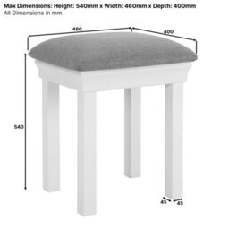 The Furniture Market Wilmslow White Painted Dressing Table Stool Elegant French Inspired Design, Comfortable And Supportive, Satin Paint Finish - thumbnail 6