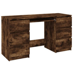 Berkfield Writing Desk Smoked Oak 140X50X77 Cm Engineered Wood - thumbnail 2