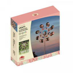 Venti Wind Spinner With Solar Powered Crackle Ball - Outdoor Garden Rustic Effect Decoration With Multicoloured Led Light - H130Cm - thumbnail 4