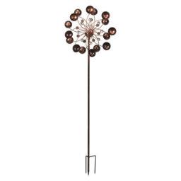 Venti Wind Spinner With Solar Powered Crackle Ball - Outdoor Garden Rustic Effect Decoration With Multicoloured Led Light - H130Cm - thumbnail 1