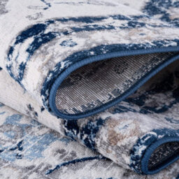 The Rugs Montana Navy Cream Oriental Area Rug And Runner Soft Durable Pet Friendly Easy To Clean Living Room Bedroom 4000 - thumbnail 3