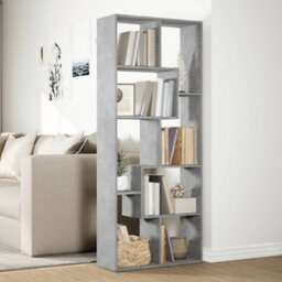 Berkfield Durable Room Divider Bookcase Concrete Grey 67X25X161.5 Cm Engineered Wood - thumbnail 4