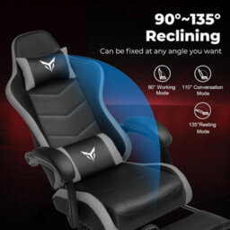 Gtplayer Gaming Chair, Heavy Duty Computer Chairs With Footrest Linkage Armrest And Lumbar Support, Ergonomic Office Chair, Grey - thumbnail 6