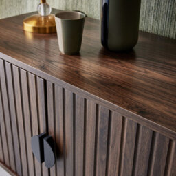 Sweeek - 157.5Cm Tv Unit Wooden Effect 4 Doors  Bazalt Dark Wood Colour 157.5X39X60 Cm - thumbnail 5