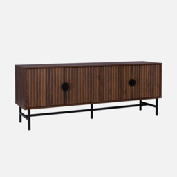Sweeek - 157.5Cm Tv Unit Wooden Effect 4 Doors  Bazalt Dark Wood Colour 157.5X39X60 Cm - thumbnail 1