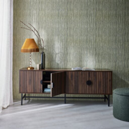 Sweeek - 157.5Cm Tv Unit Wooden Effect 4 Doors  Bazalt Dark Wood Colour 157.5X39X60 Cm - thumbnail 3