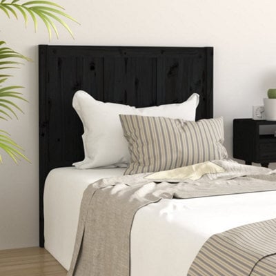 Walplus Bed Headboard Black 95.5X4X100 Cm Solid Pine Wood - image 1