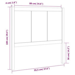Walplus Bed Headboard Black 95.5X4X100 Cm Solid Pine Wood - thumbnail 6