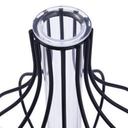 Living And Home Black Iron Geometric Frame Hydroponic Vase Removable Clear Acrylic Tube Minimalist Desktop Plant Holder - thumbnail 5