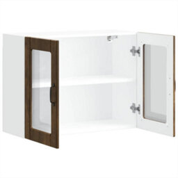Berkfield Kitchen Wall Cabinet With Glass Door Lucca Smoked Oak Engineered Wood - thumbnail 7