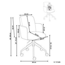 Beliani  Office Chair Dryden Beige - thumbnail 3