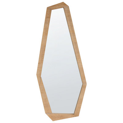Beliani Wall Mirror Chanu 44 Cm 104 Cm Light Brown - image 1