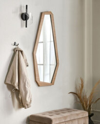 Beliani Wall Mirror Chanu 44 Cm 104 Cm Light Brown - thumbnail 2