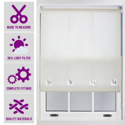Furnished Daylight Roller Blind With Big Square Eyelets Free Cut Service - Cream (W)210Cm X (L)210Cm - thumbnail 1