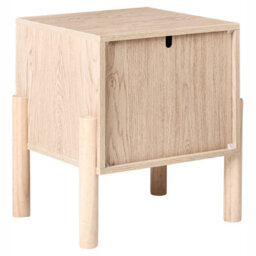 Wyld and Coco Nordicnest Bedside Table, Light Brown Paper Veneer, Solid Wood Legs, Two Drawers, W40 X D40 X H50Cm - thumbnail 6