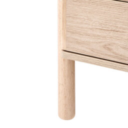 Wyld and Coco Nordicnest Bedside Table, Light Brown Paper Veneer, Solid Wood Legs, Two Drawers, W40 X D40 X H50Cm - thumbnail 8