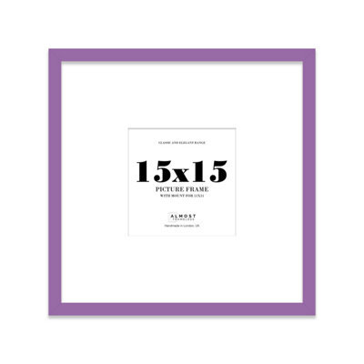 "15X15"" Purple Picture Frame - 15X15"" Square Frame With 11X11"" Mount For 15X15""/11X11"" Pictures Vintage Style Gallery Wall, 1 Pack" - image 1