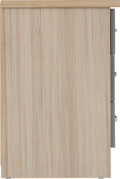 Seconique Nevada 3 Drawer Bedside In Grey Gloss Light Oak Effect Veneer - thumbnail 5