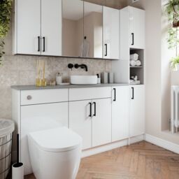 Ennis Slim Gloss White Modern Freestanding Base Unit (W)295mm (H)820mm - thumbnail 2