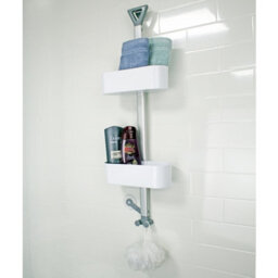 Showerdrape Elements White 2 Tier Basket Hanging Shower Caddy - thumbnail 2