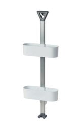 Showerdrape Elements White 2 Tier Basket Hanging Shower Caddy - thumbnail 5