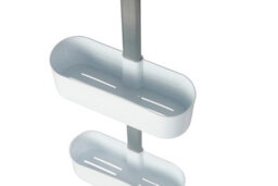 Showerdrape Elements White 2 Tier Basket Hanging Shower Caddy - thumbnail 4