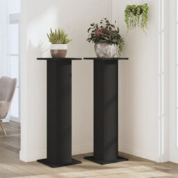 Walplus Plant Stands 2 Pcs Black 30X30X95 Cm Engineered Wood - thumbnail 3