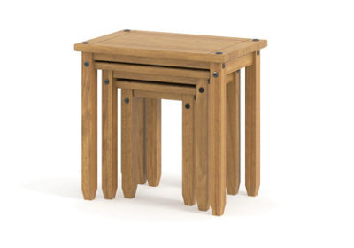 Core Products, Corona Nest Of 3 Tables, Antique Wax Finish H51.1Cm X W53.0Cm X D35.0Cm - image 1