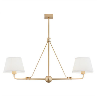 Luminosa Lighting Luminosa Atrani Multi Arm Pendant Ceiling 2 Light Cream, Old Gold - image 1