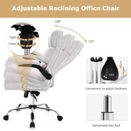 Costway Executive Office Chair Ergonomic High Back Swivel Computer Desk Chair-Beige - thumbnail 5