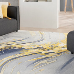 Grey Gold Wool Luxurious Modern Optical/ (3D) Easy To Clean Living Room And Bedroom-259Cm X 351Cm - thumbnail 3