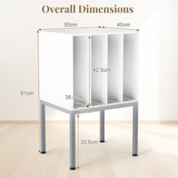Gainoom Record Player Stand White Turntable Stand Record Storage Table Vinyl Display Shelf - thumbnail 2