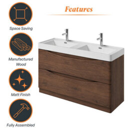 Plum&clay Eden Redwood Floor Standing Vanity Unit With Ceramic Basin (W)1200mm - thumbnail 7