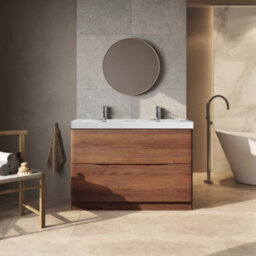 Plum&clay Eden Redwood Floor Standing Vanity Unit With Ceramic Basin (W)1200mm