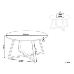 Beliani Coffee Table Ivins Ceramic White Marble - thumbnail 3