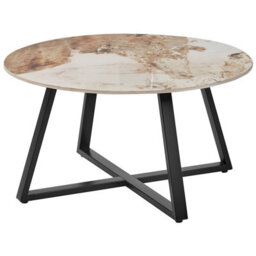 Beliani Coffee Table Ivins Ceramic White Marble - thumbnail 1