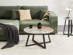 Beliani Coffee Table Ivins Ceramic White Marble - thumbnail 2